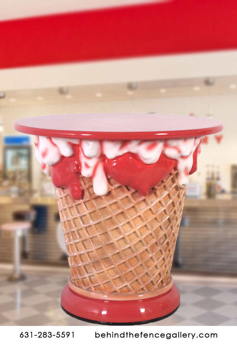 Fiberglass Strawberry Flavor Ice Cream Table