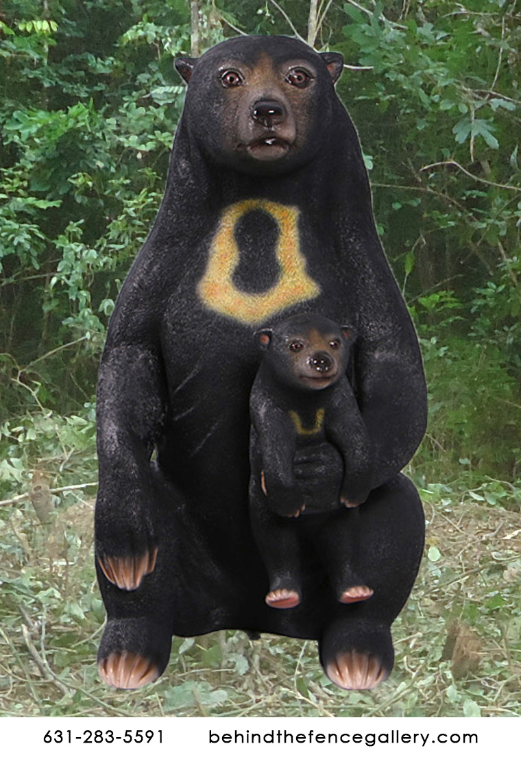 Sun Bear with Cub Statue