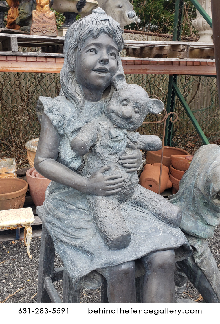 Girl with Bear on Stool