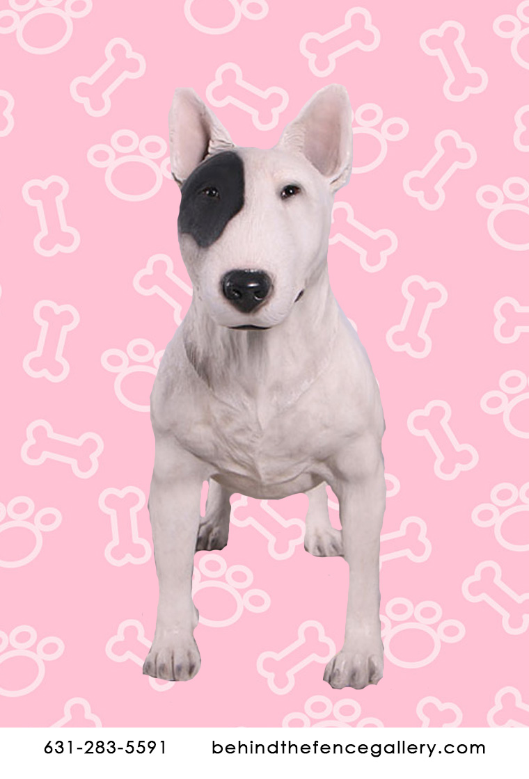 White Bull Terrier Statue