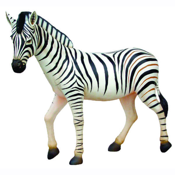 Life Size Walking Zebra Statue